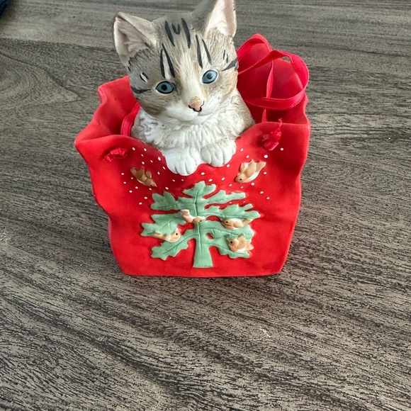 Lesley Anne Other - Red Cat Figurine in Festive Bag